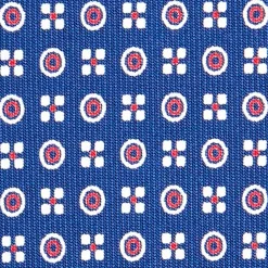 E.Marinella CRAVATTE|Cravatte In Seta Stampata|CRAVATTA SARTORIALE CLASSICA IN SETA BLU Microfantasia fiore