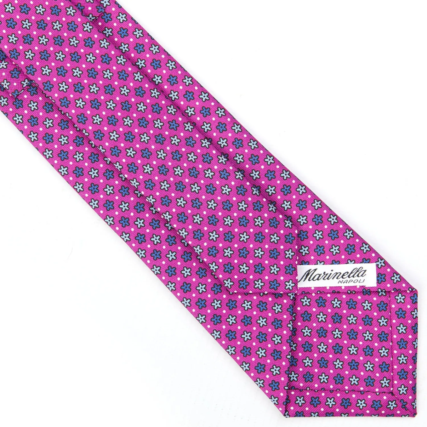 E.Marinella Cravatte In Seta Stampata|CRAVATTE|CRAVATTA SARTORIALE CLASSICA IN SETA FUCSIA Microfantasia fiore