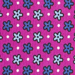 E.Marinella Cravatte In Seta Stampata|CRAVATTE|CRAVATTA SARTORIALE CLASSICA IN SETA FUCSIA Microfantasia fiore