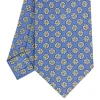 E.Marinella CRAVATTE|Cravatte In Seta Stampata|CRAVATTA SARTORIALE CLASSICA IN SETA AZZURRO POLVERE Microfantasia fiore