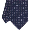 E.Marinella CRAVATTE|Cravatte In Seta Stampata|CRAVATTA SARTORIALE CLASSICA IN SETA BLU SCURO Microfantasia fiore
