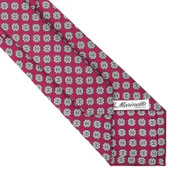 E.Marinella Cravatte In Seta Stampata|CRAVATTE|CRAVATTA SARTORIALE CLASSICA IN SETA BORDEAUX Microfantasia fiore