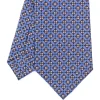 E.Marinella CRAVATTE|Cravatte In Seta Stampata|CRAVATTA SARTORIALE CLASSICA IN SETA AZZURRO POLVERE Microfantasia fiore