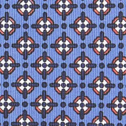 E.Marinella CRAVATTE|Cravatte In Seta Stampata|CRAVATTA SARTORIALE CLASSICA IN SETA AZZURRO POLVERE Microfantasia fiore