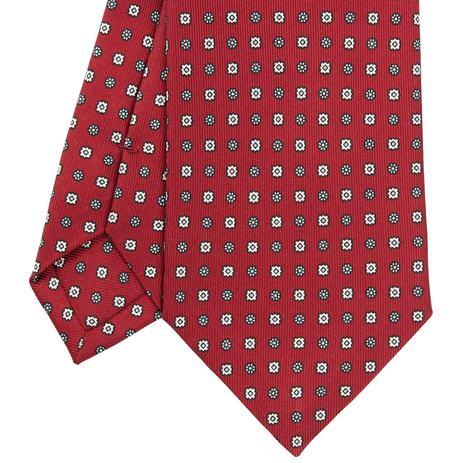 E.Marinella CRAVATTE|CRAVATTA SARTORIALE CLASSICA IN SETA BORDEAUX Microfantasia