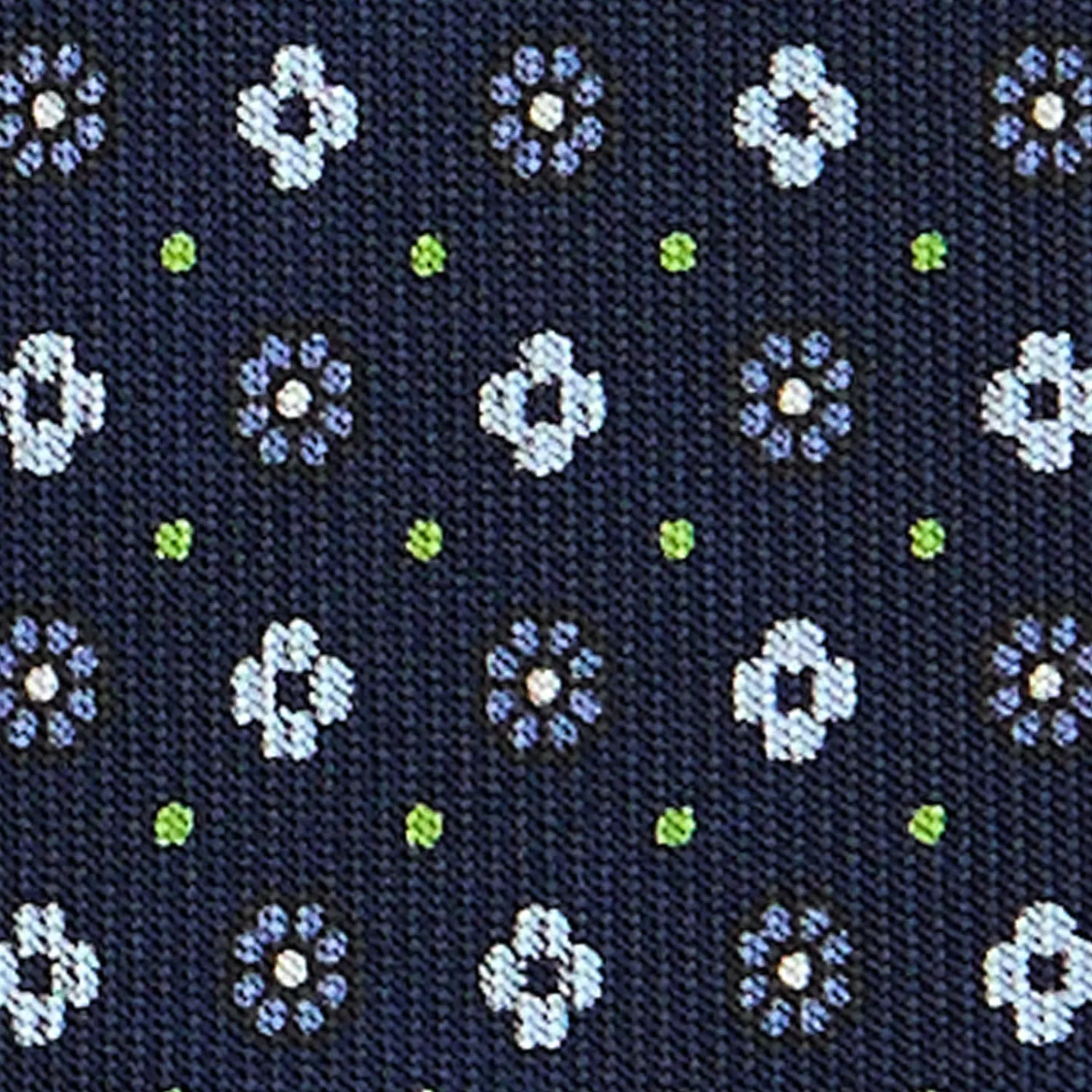E.Marinella Cravatte In Seta Stampata|CRAVATTE|CRAVATTA SARTORIALE CLASSICA IN SETA BLU SCURO Microfantasia fiore