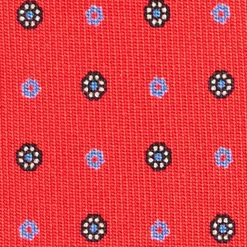 E.Marinella CRAVATTE|Cravatte In Seta Stampata|CRAVATTA SARTORIALE CLASSICA IN SETA ROSSO Microfantasia fiore