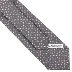 E.Marinella CRAVATTE|Cravatte In Seta Stampata|CRAVATTA SARTORIALE CLASSICA IN SETA GRIGIO CHIARO Microfantasia fiore