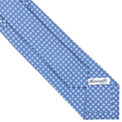 E.Marinella Cravatte In Seta Stampata|CRAVATTE|CRAVATTA SARTORIALE CLASSICA IN SETA AZZURRO POLVERE Microfantasia fiore