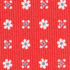 E.Marinella CRAVATTE|Cravatte In Seta Stampata|CRAVATTA SARTORIALE CLASSICA IN SETA ROSSA Microfantasia fiore
