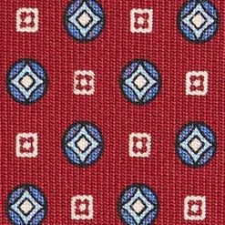 E.Marinella CRAVATTE|Cravatte In Seta Stampata|CRAVATTA SARTORIALE CLASSICA IN SETA BORDEAUX Microfantasia fiore