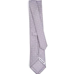E.Marinella CRAVATTE|Cravatte In Seta Stampata|CRAVATTA SARTORIALE CLASSICA IN SETA GRIGIO CHIARO Microfantasia fiore
