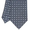 E.Marinella CRAVATTE|Cravatte In Seta Stampata|CRAVATTA SARTORIALE CLASSICA IN SETA GRIGIO SCURO Microfantasia fiore