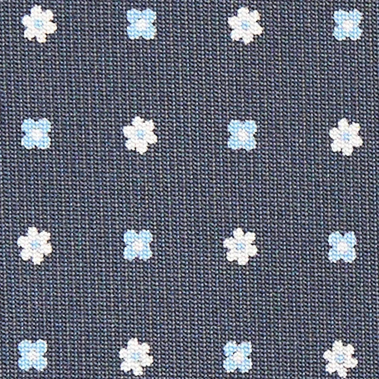 E.Marinella CRAVATTE|Cravatte In Seta Stampata|CRAVATTA SARTORIALE CLASSICA IN SETA GRIGIO SCURO Microfantasia fiore