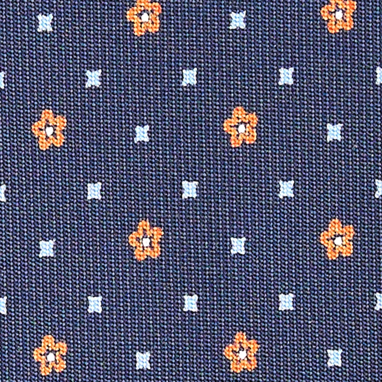 E.Marinella CRAVATTE|CRAVATTA SARTORIALE CLASSICA IN SETA BLU SCURO Microfantasia fiore
