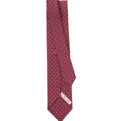 E.Marinella CRAVATTE|Cravatte In Seta Stampata|CRAVATTA SARTORIALE CLASSICA IN SETA BORDEAUX Microfantasia fiore