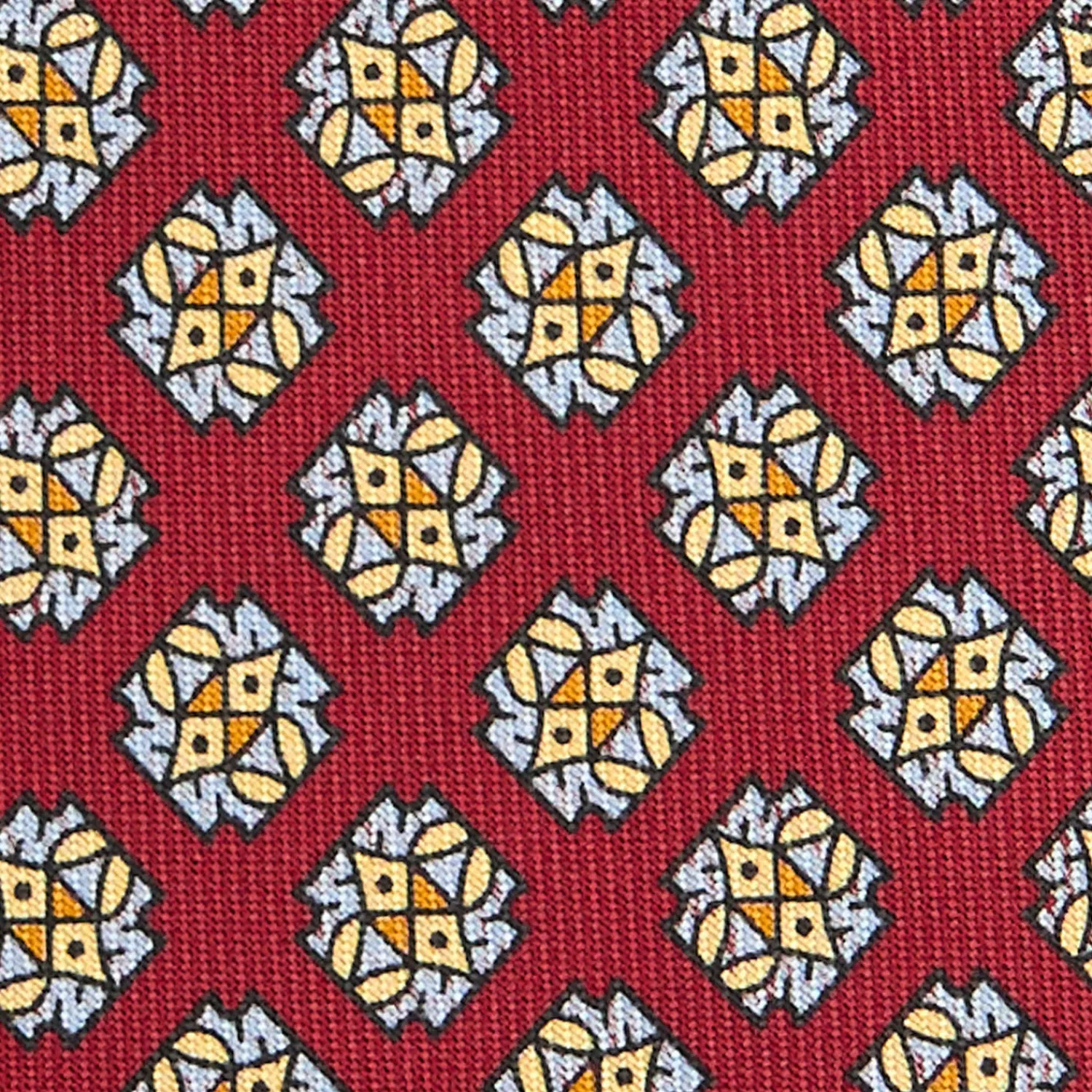 E.Marinella CRAVATTE|Cravatte In Seta Stampata|CRAVATTA SARTORIALE CLASSICA IN SETA BORDEAUX Microfantasia fiore