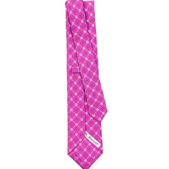 E.Marinella CRAVATTE|Cravatte In Seta Stampata|CRAVATTA SARTORIALE CLASSICA IN SETA FUCSIA Microfantasia fiore