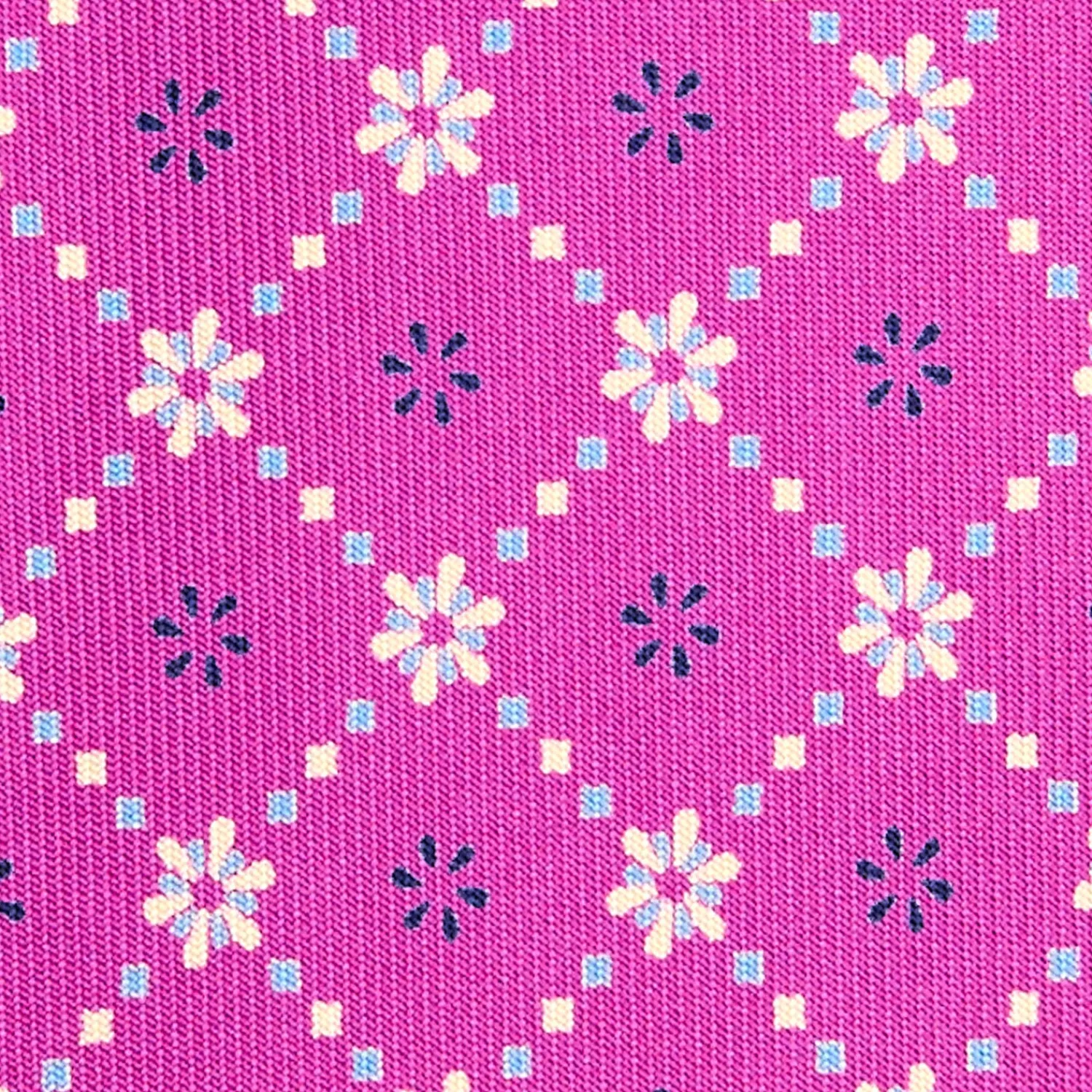 E.Marinella CRAVATTE|Cravatte In Seta Stampata|CRAVATTA SARTORIALE CLASSICA IN SETA FUCSIA Microfantasia fiore