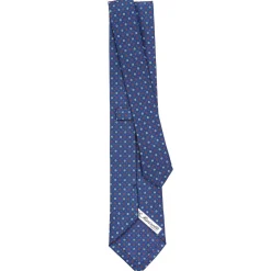 E.Marinella CRAVATTE|Cravatte In Seta Stampata|CRAVATTA SARTORIALE CLASSICA IN SETA BLU Microfantasia fiore