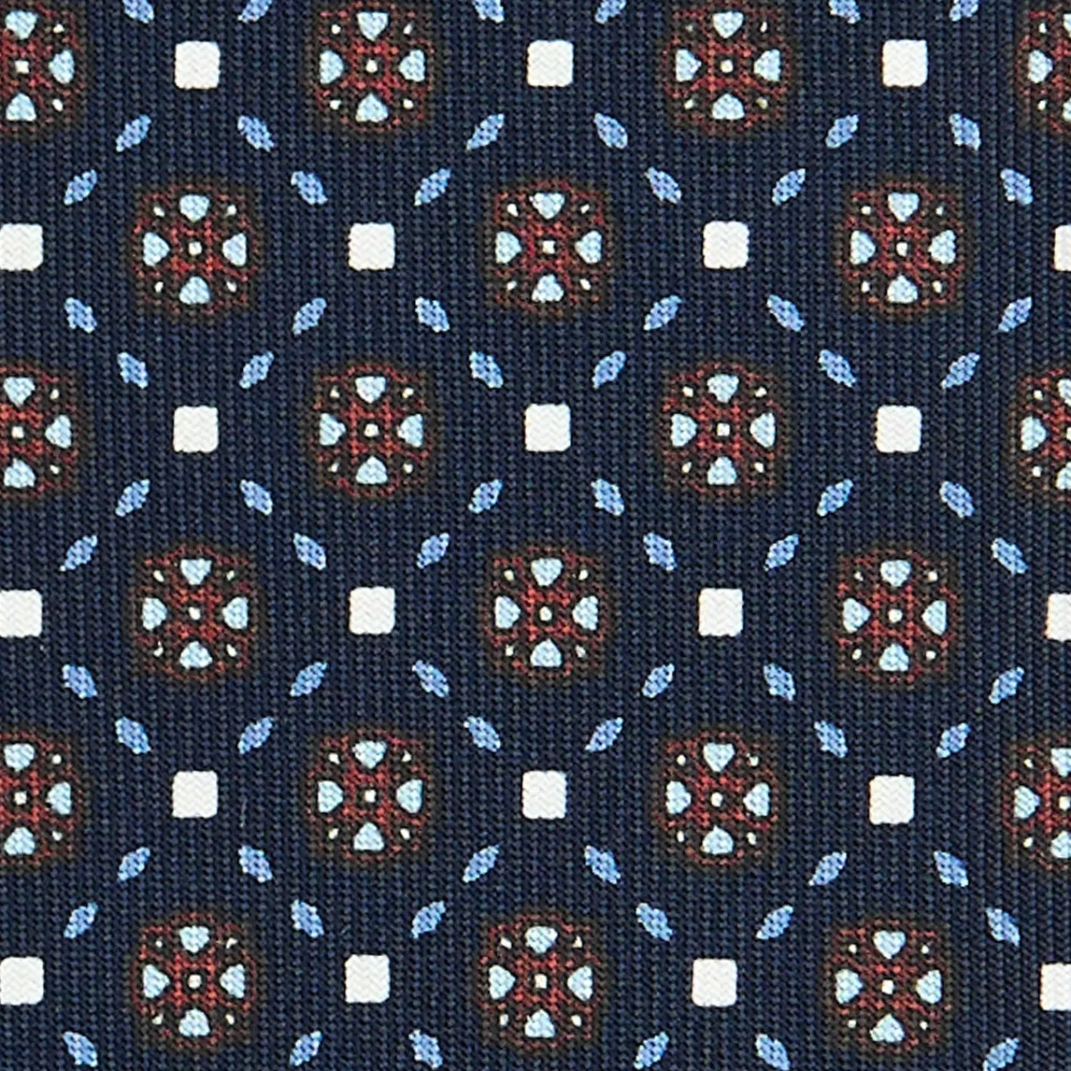 E.Marinella CRAVATTE|Cravatte In Seta Stampata|CRAVATTA SARTORIALE CLASSICA IN SETA BLU SCURO Microfantasia fiore