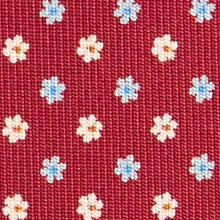 E.Marinella CRAVATTE|Cravatte In Seta Stampata|CRAVATTA SARTORIALE CLASSICA IN SETA BORDEAUX Microfantasia fiore