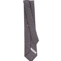 E.Marinella CRAVATTE|Cravatte In Seta Stampata|CRAVATTA SARTORIALE CLASSICA IN SETA GRIGIO SCURO Microfantasia fiore