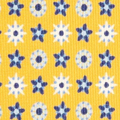 E.Marinella CRAVATTE|Cravatte In Seta Stampata|CRAVATTA SARTORIALE CLASSICA IN SETA GIALLA Microfantasia fiore