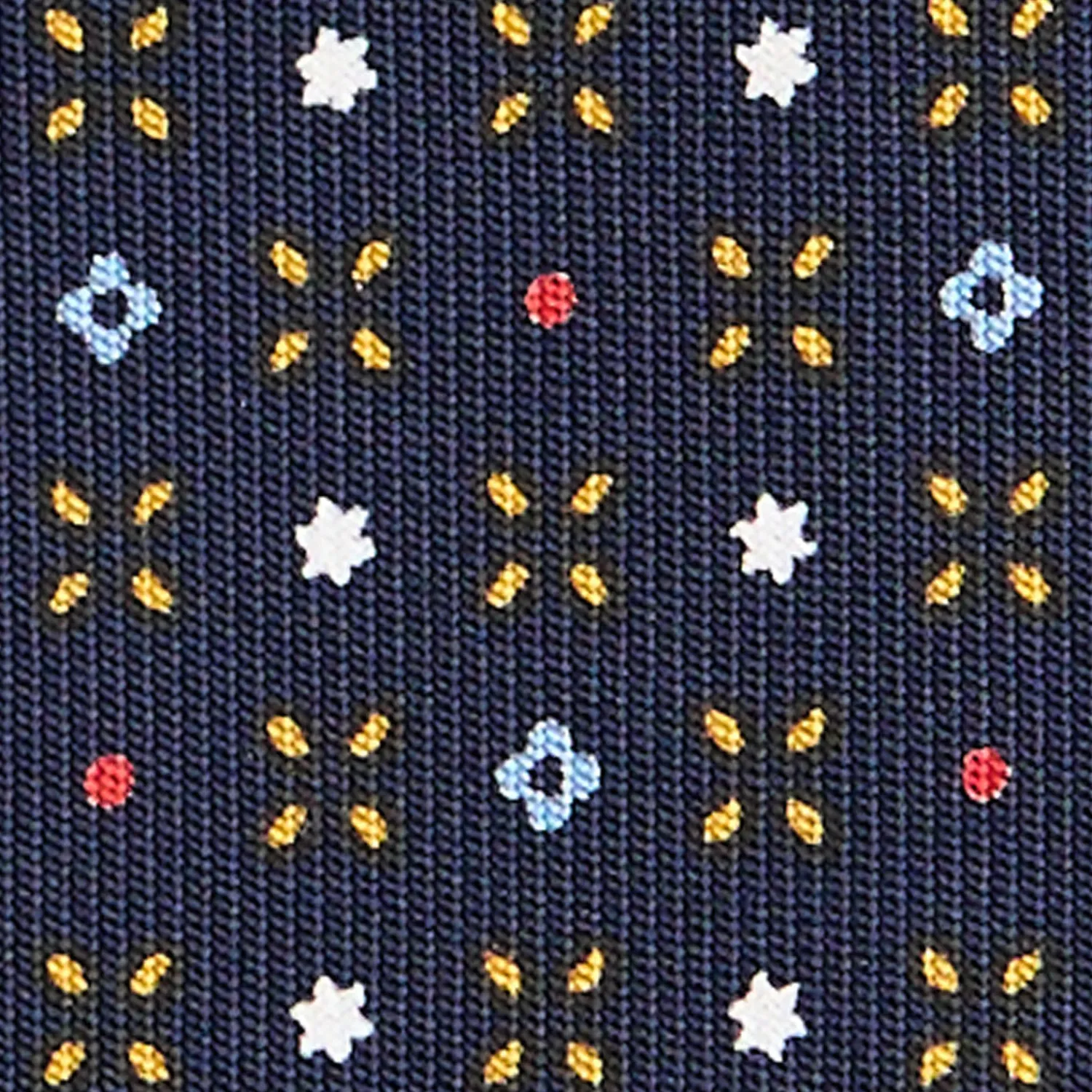 E.Marinella Cravatte In Seta Stampata|CRAVATTE|CRAVATTA SARTORIALE CLASSICA IN SETA BLU SCURO Microfantasia fiore