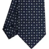 E.Marinella CRAVATTE|Cravatte In Seta Stampata|CRAVATTA SARTORIALE CLASSICA IN SETA BLU SCURO Microfantasia fiore