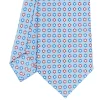 E.Marinella CRAVATTE|Cravatte In Seta Stampata|CRAVATTA SARTORIALE CLASSICA IN SETA AZZURRA Microfantasia fiore