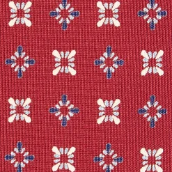 E.Marinella CRAVATTE|Cravatte In Seta Stampata|CRAVATTA SARTORIALE CLASSICA IN SETA BORDEAUX Microfantasia fiore