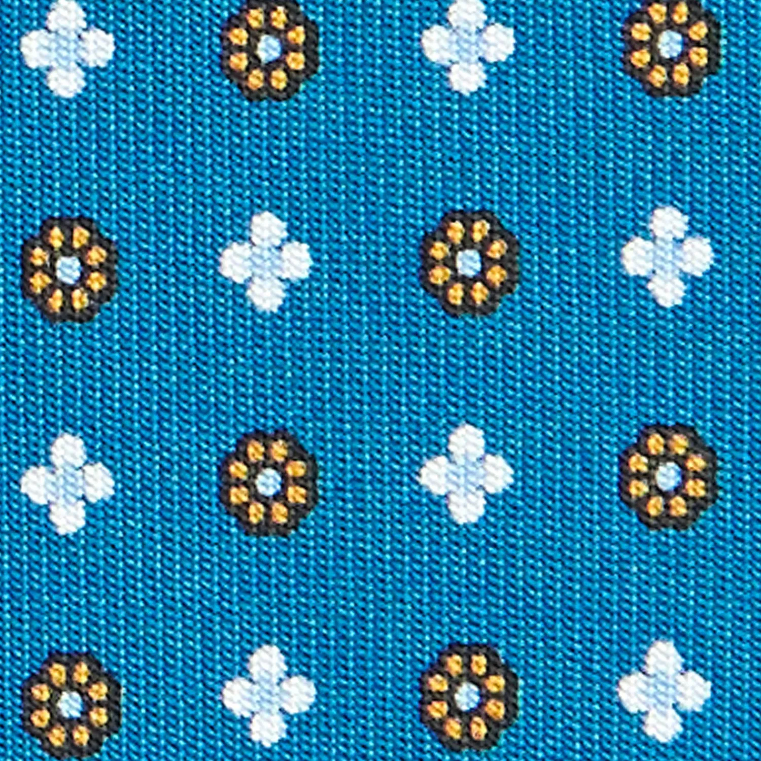 E.Marinella Cravatte In Seta Stampata|CRAVATTE|CRAVATTA SARTORIALE CLASSICA IN SETA BLU MEDIO Microfantasia fiore