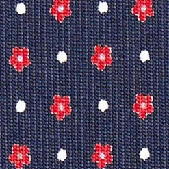 E.Marinella Cravatte In Seta Stampata|CRAVATTE|CRAVATTA SARTORIALE CLASSICA IN SETA BLU SCURO Microfantasia fiore