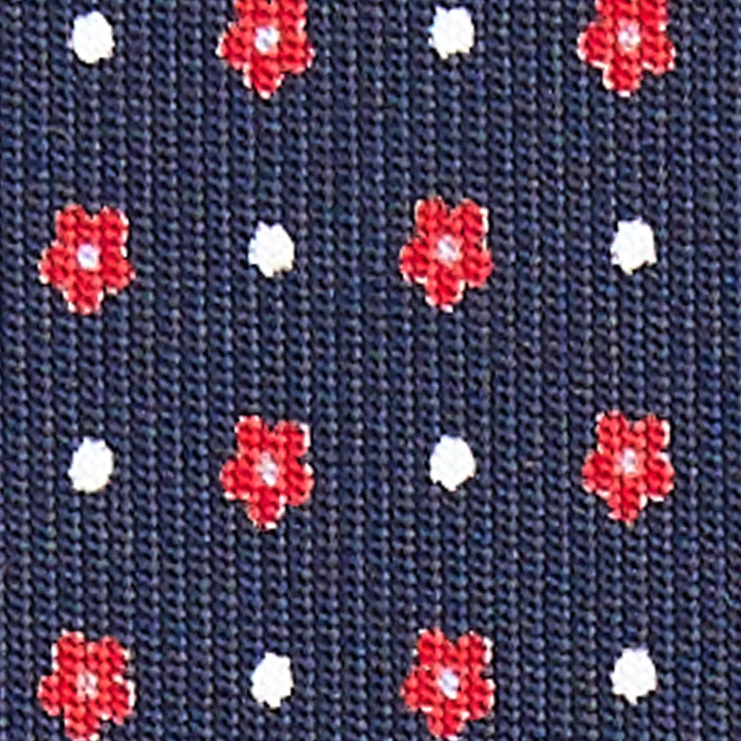 E.Marinella Cravatte In Seta Stampata|CRAVATTE|CRAVATTA SARTORIALE CLASSICA IN SETA BLU SCURO Microfantasia fiore