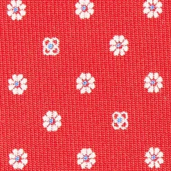 E.Marinella Cravatte In Seta Stampata|CRAVATTE|CRAVATTA SARTORIALE CLASSICA IN SETA ROSSA Microfantasia fiore