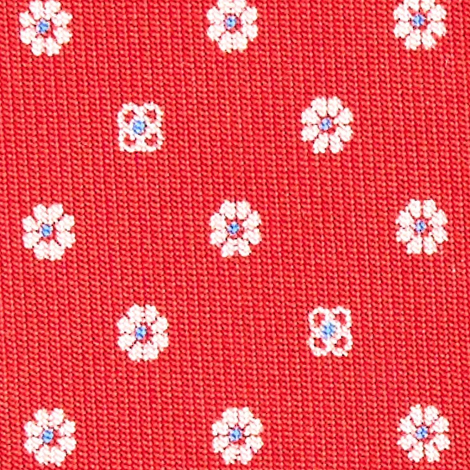 E.Marinella Cravatte In Seta Stampata|CRAVATTE|CRAVATTA SARTORIALE CLASSICA IN SETA ROSSA Microfantasia fiore