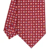 E.Marinella CRAVATTE|Cravatte In Seta Stampata|CRAVATTA SARTORIALE CLASSICA IN SETA BORDEAUX Microfantasia fiore