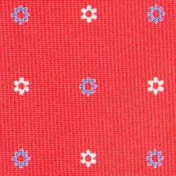 E.Marinella CRAVATTE|Cravatte In Seta Stampata|CRAVATTA SARTORIALE CLASSICA IN SETA ROSSA Microfantasia fiore