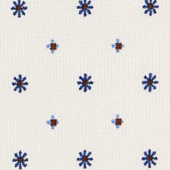 E.Marinella CRAVATTE|Cravatte In Seta Stampata|CRAVATTA SARTORIALE CLASSICA IN SETA BIANCA Microfantasia fiore