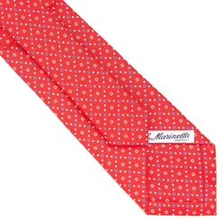 E.Marinella CRAVATTE|Cravatte In Seta Stampata|CRAVATTA SARTORIALE CLASSICA IN SETA ROSSA Microfantasia fiore