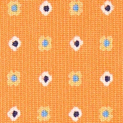 E.Marinella CRAVATTE|Cravatte In Seta Stampata|CRAVATTA SARTORIALE CLASSICA IN SETA ARANCIONE Microfantasia fiore