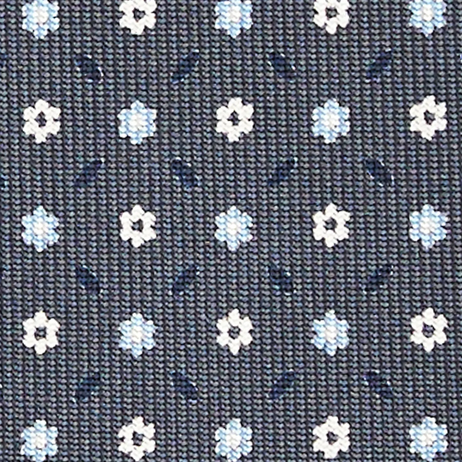 E.Marinella CRAVATTE|CRAVATTA SARTORIALE CLASSICA IN SETA GRIGIO SCURO Microfantasia fiore
