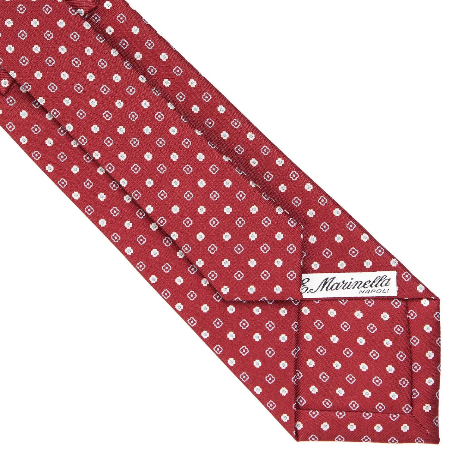 E.Marinella CRAVATTE|Cravatte In Seta Stampata|CRAVATTA SARTORIALE CLASSICA IN SETA BORDEAUX Microfantasia fiore