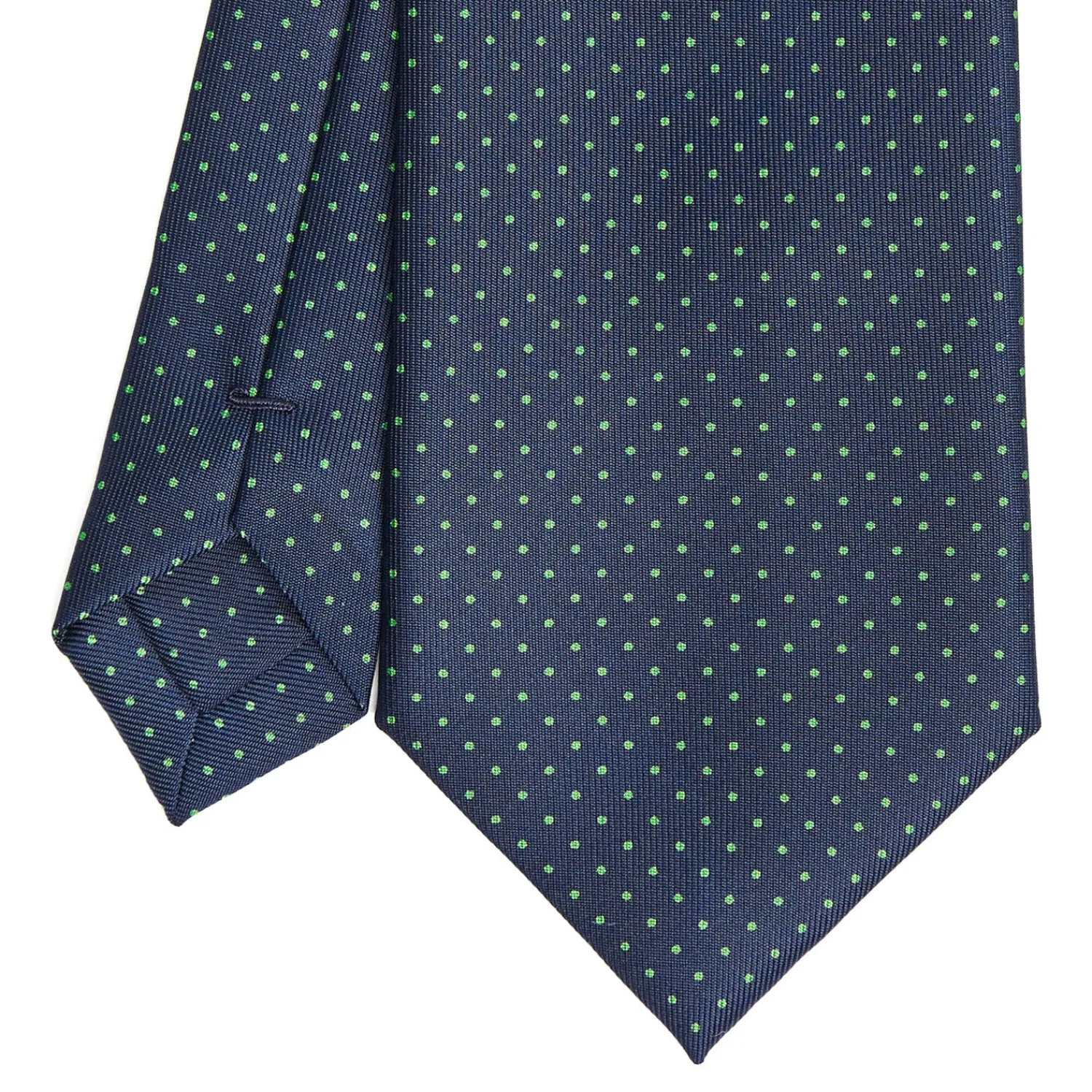 E.Marinella CRAVATTE|Cravatte Pois|CRAVATTA SARTORIALE CLASSICA IN SETA BLU SCURO Pois