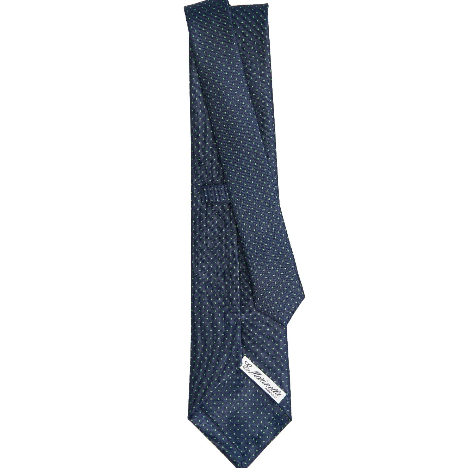 E.Marinella CRAVATTE|Cravatte Pois|CRAVATTA SARTORIALE CLASSICA IN SETA BLU SCURO Pois