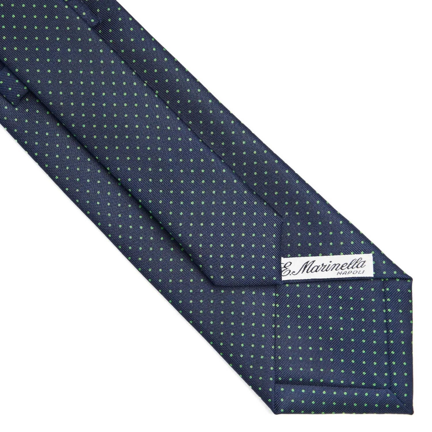 E.Marinella CRAVATTE|Cravatte Pois|CRAVATTA SARTORIALE CLASSICA IN SETA BLU SCURO Pois