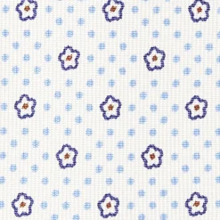 E.Marinella CRAVATTE|Cravatte In Seta Stampata|CRAVATTA SARTORIALE CLASSICA IN SETA BIANCA Microfantasia fiore