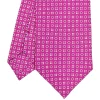 E.Marinella CRAVATTE|Cravatte In Seta Stampata|CRAVATTA SARTORIALE CLASSICA IN SETA FUCSIA Microfantasia fiore
