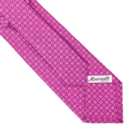 E.Marinella CRAVATTE|Cravatte In Seta Stampata|CRAVATTA SARTORIALE CLASSICA IN SETA FUCSIA Microfantasia fiore